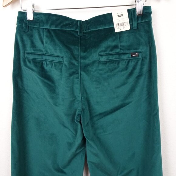 Levi's Baggy Trousers Women's Size 26x31 Green Velvet Wide Leg Loose Fit - Picture 5 of 11